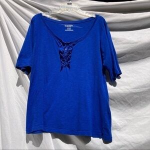 Old Navy Blue Shirt With Ruffles, Size XL